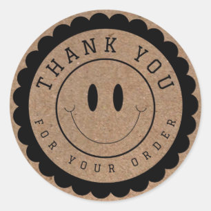 Smile Face Bedankt Craft Circle Ronde Sticker