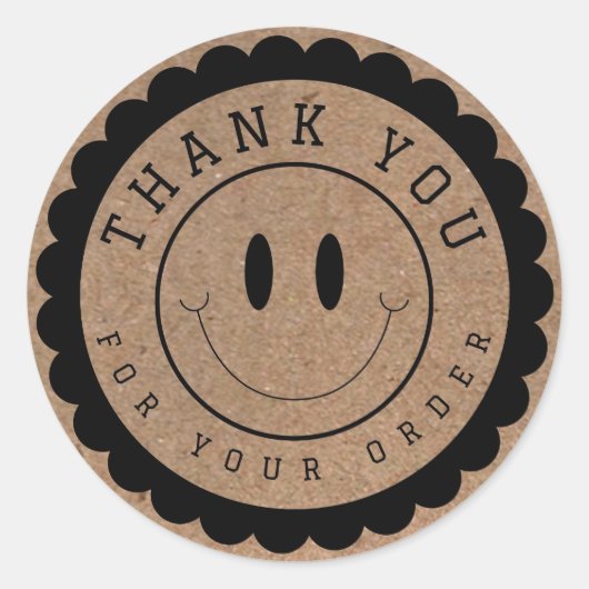 Smile Face Bedankt Craft Circle Ronde Sticker (Voorkant)