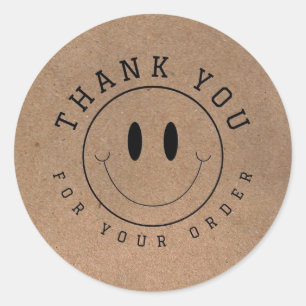Smile Face Bedankt Craft Circle Ronde Sticker