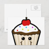 Smile Face Cupcake Briefkaart (Voorkant / Achterkant)