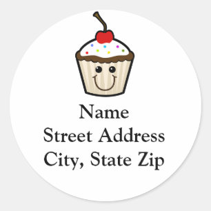 Smile Face Cupcake Ronde Sticker