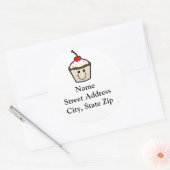 Smile Face Cupcake Ronde Sticker (Envelop)