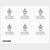 Smile Face Cupcake Ronde Sticker (Vel)