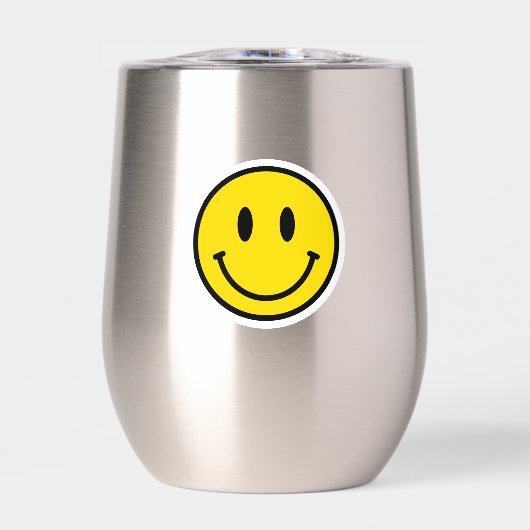 Smile Face Emoji Gelukkig Geel Zwart Vriendelijkhe (Voorkant)