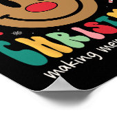 Smile Face Familie Kerstmis 2023 Xmas Crew Reindee Poster (Hoek)