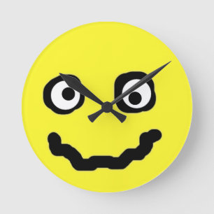 Smile Face Funny Cute Yellow Ronde Klok