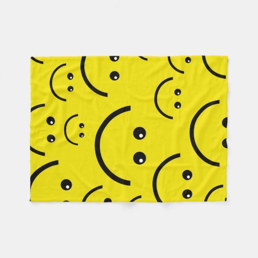 Smile Face - Happy Face Fleece Blanket Deken (Voorkant (Horizontaal))