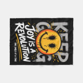 Smile Face Optimism Good Energy Mental Health Awar Fleece Deken (Voorkant (Horizontaal))