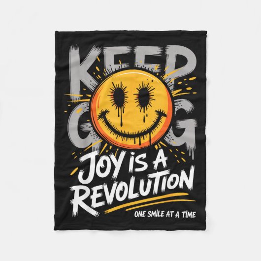 Smile Face Optimism Good Energy Mental Health Awar Fleece Deken (Voorkant)