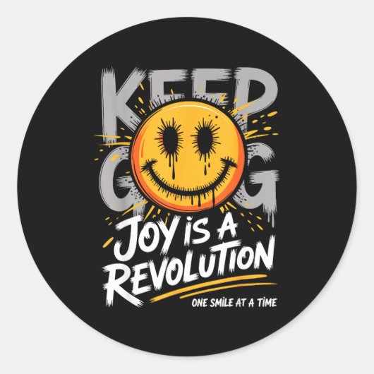 Smile Face Optimism Good Energy Mental Health Awar Ronde Sticker (Voorkant)