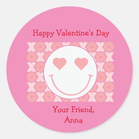 Smile Face Personal Valentijn Party Sticker (Voorkant)