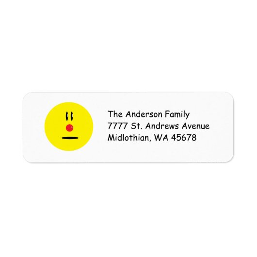Smile Face Return Address Label (Voorkant)