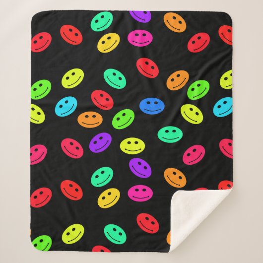 Smile Face sherpa blanket Deken (Voorkant)
