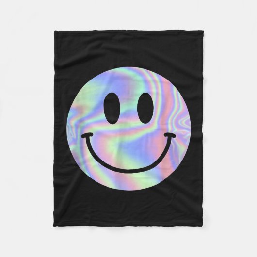 Smile Face Shirt Happy Smiling Face Rave Edm Music Fleece Deken (Voorkant)