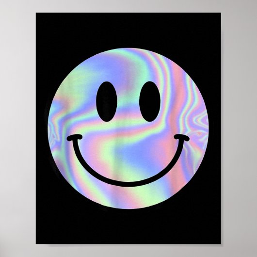 Smile Face Shirt Happy Smiling Face Rave Edm Music Poster (Voorkant)