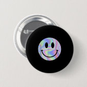 Smile Face Shirt Happy Smiling Face Rave Edm Music Ronde Button 5,7 Cm (Voorkant /achterkant)