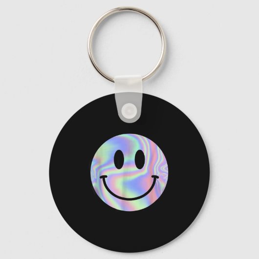 Smile Face Shirt Happy Smiling Face Rave Edm Music Sleutelhanger (Voorkant)