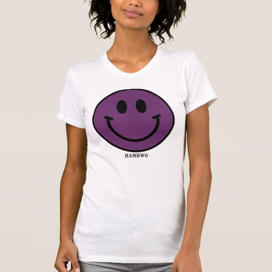 Smile face Tee Shirt Paarse Emoji HAMbWG (Voorkant)