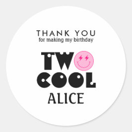 Smile Face Two Cool Smile Bedankt Ronde Sticker