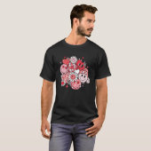 Smile Face Valentines Day Vibes Leopard Flower Gro T-shirt (Voorkant volledig)