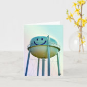 Smile Face Water Tower, Elroy, Verenigde Staten Kaart (Gele Bloem)