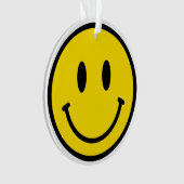 Smile Face Yellow Black White Happy Face Emoji Ornament (voorkant)