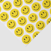 Smile Face Yellow Black White Happy Tissuepapier (Detail)