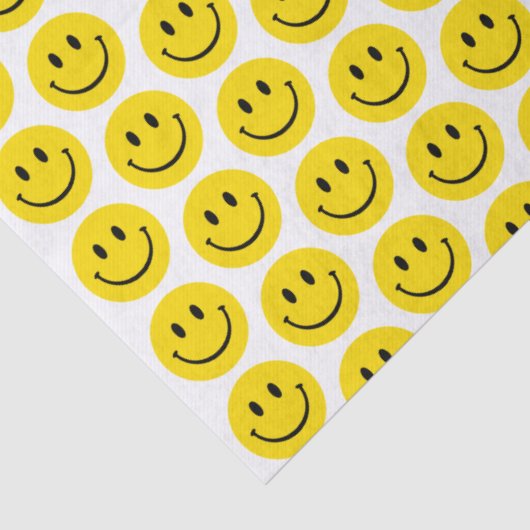 Smile Face Yellow Black White Happy Tissuepapier (Detail)