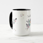 Smile Feather en Butterfly Cup Ontwerp Mok (Voorkant links)