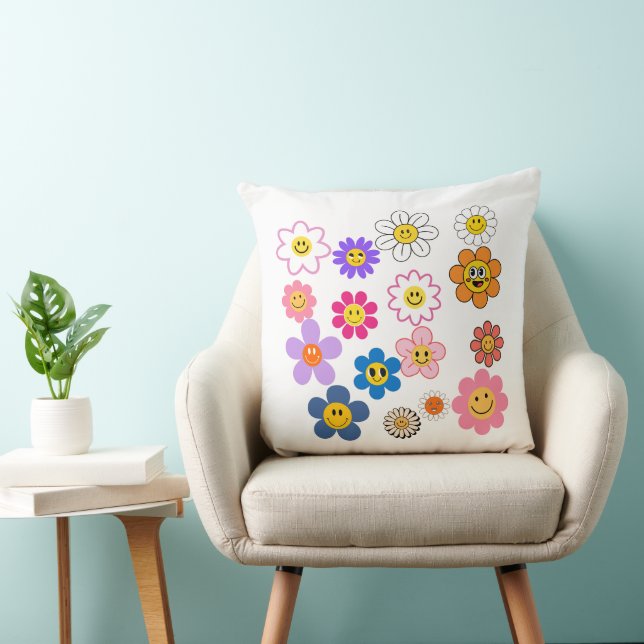 Smile Flowers 20x20 Sierkussen (Stoel)
