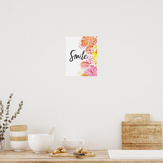 Smile, Flowers Art Print (Keuken)