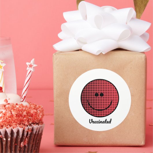 Smile - Fully Vaccinated - Pro Vaccine - Immune Ronde Sticker (Feest)