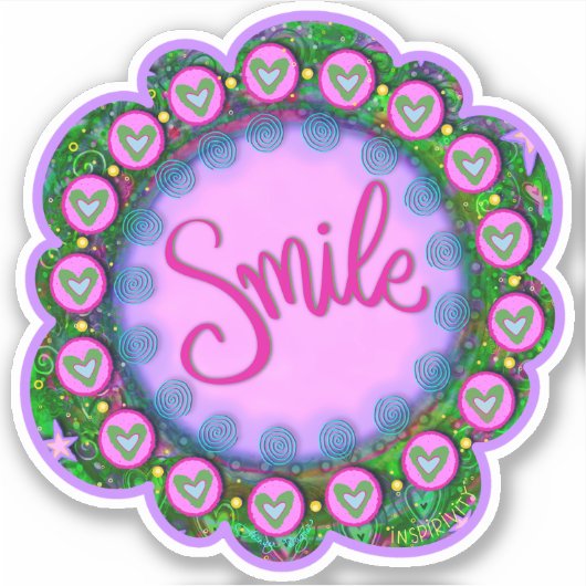 Smile Fun Paarse Inspirivity Sticker (Voorkant)