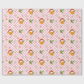 Smile Gezicht Santa Hat Checker Kerst Gift Wrap Cadeaupapier (Vlak)