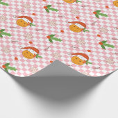 Smile Gezicht Santa Hat Checker Kerst Gift Wrap Cadeaupapier (Hoek)