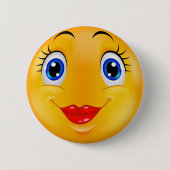 Smile girl ronde button 5,7 cm (Voorkant)