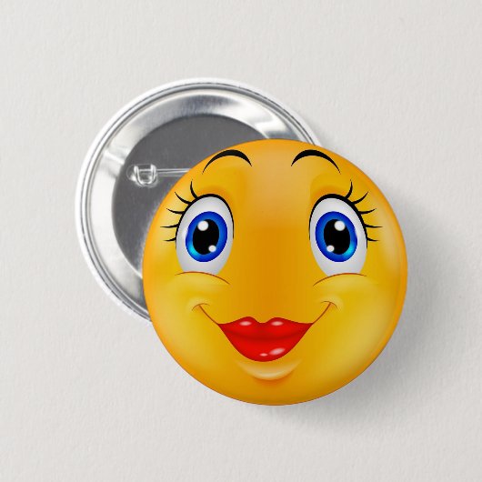 Smile girl ronde button 5,7 cm (Voorkant /achterkant)