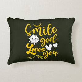 Smile God houdt van je Accent Pillow Accent Kussen