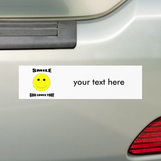 Smile god houdt van je bumper sticker (Op auto)