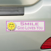 Smile God houdt van jou Bumpersticker (Op auto)