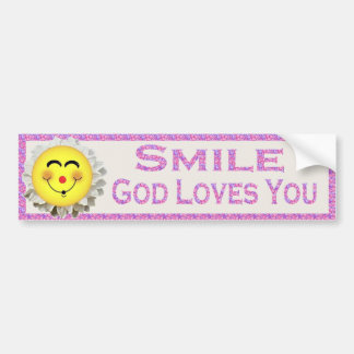 Smile God houdt van jou Bumpersticker