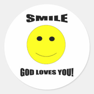 Smile God houdt van jou Sticker