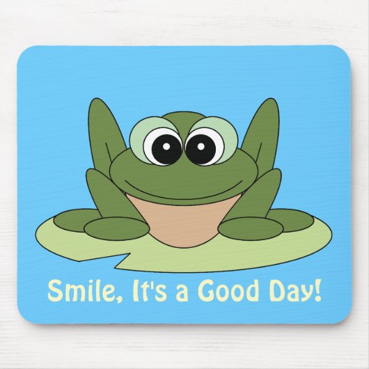 Smile Good Day Frog Mousepad Muismat (Voorkant)