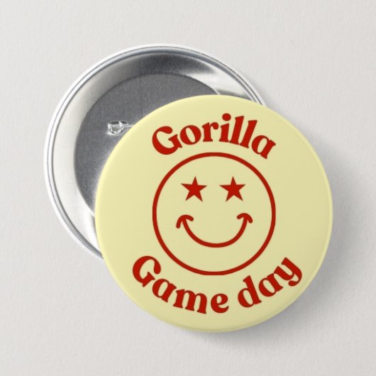 Smile Gorilla Game Day Ronde Button 7,6 Cm (Voorkant /achterkant)