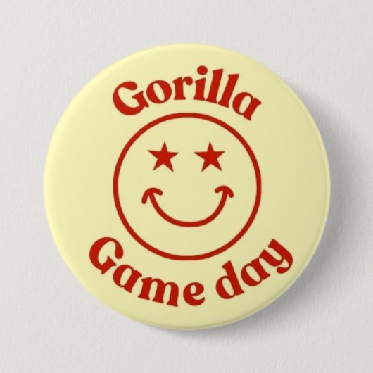 Smile Gorilla Game Day Ronde Button 7,6 Cm (Voorkant)