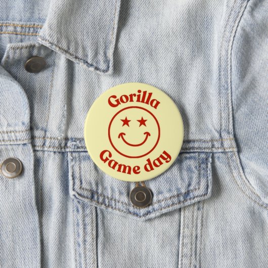 Smile Gorilla Game Day Ronde Button 7,6 Cm (In situ)