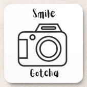 Smile Gotcha op een Bier Onderzetter (Voorkant)