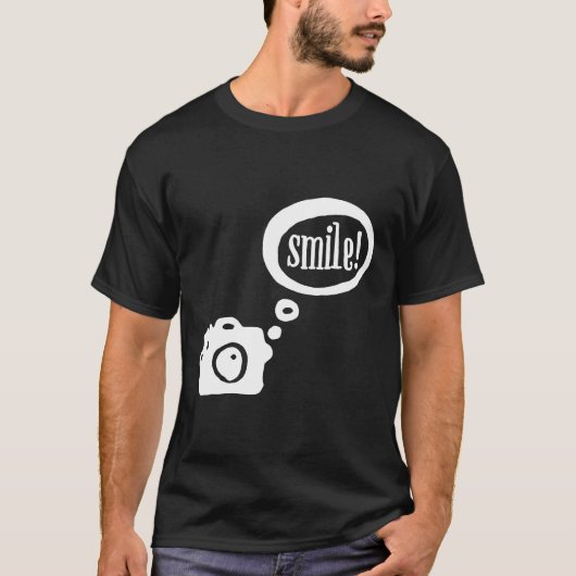 Smile Grappig Schattige Fotograaf Camera Afbeeldin T-shirt (Voorkant)