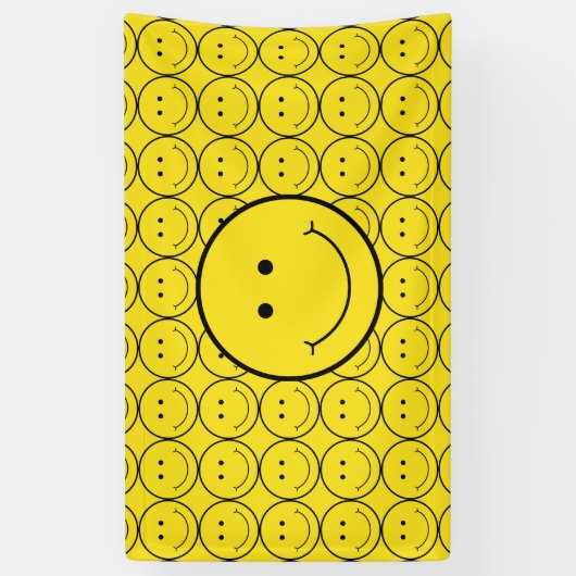 Smile Grin Face Yellow Happy Spandoek (Verticaal)