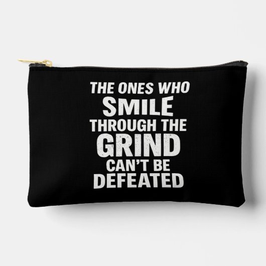 Smile grind gym motivatie citaat met witte tekst etui (Voorkant)